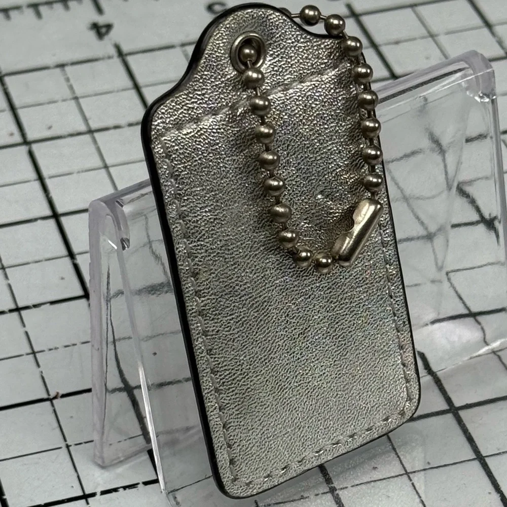 Coach Metallic Silver hang tag Keychain Tag - Picture 2 of 4